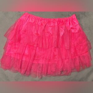 Pink Glitter Tutu Mini Skirt w Tulle ~ Rave Outfit ~ Hot Topic OS
